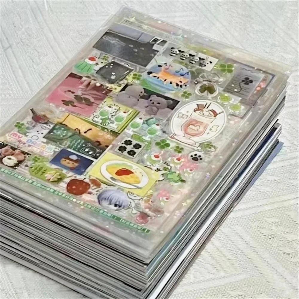 

10pcs Glitter Stickers – Transparent PET Cut Film for Scrapbooking, Toploader & Kawaii Journal, & School Use