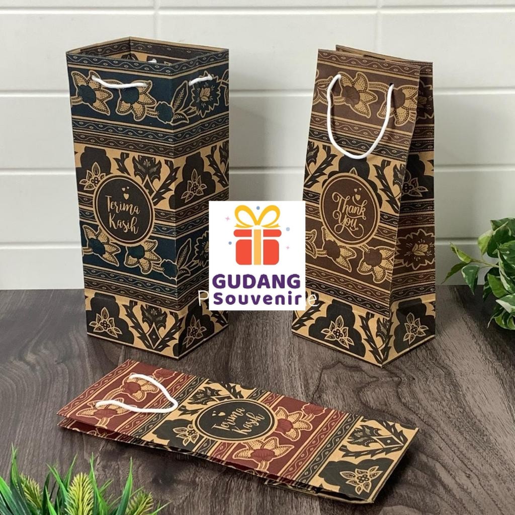 

25 Pcs Paper Bag Motif Batik Tenteng Tali 10 x 8 x 25.5 Cm harga murah