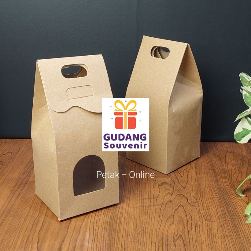 

25 Pcs, Box Tenteng Kraft Polos, Box 9.5 x 21.5 cm harga murah