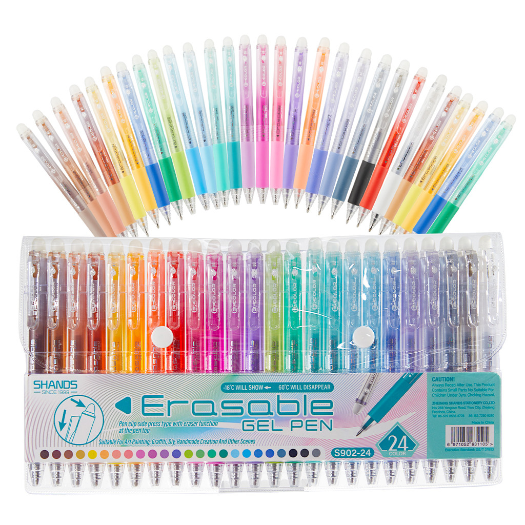 

12/24/36-Pack Erasable Rainbow Gel Pens Set, 0.7mm Fine Tip Color Pens for Journaling, Drawing, DIY – Back to S ool, Halloween
