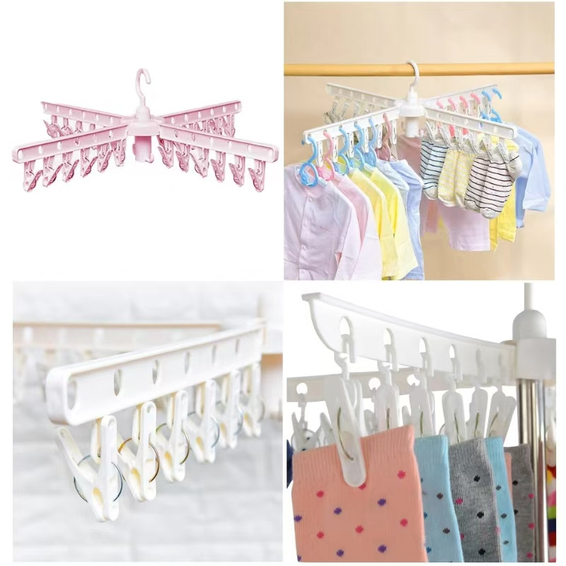 Gantungan Jemuran Baju 24 jepit Gantungan Baju Bayi Hanger Jepit Jemur Kaos Kaki Jepitan Baju