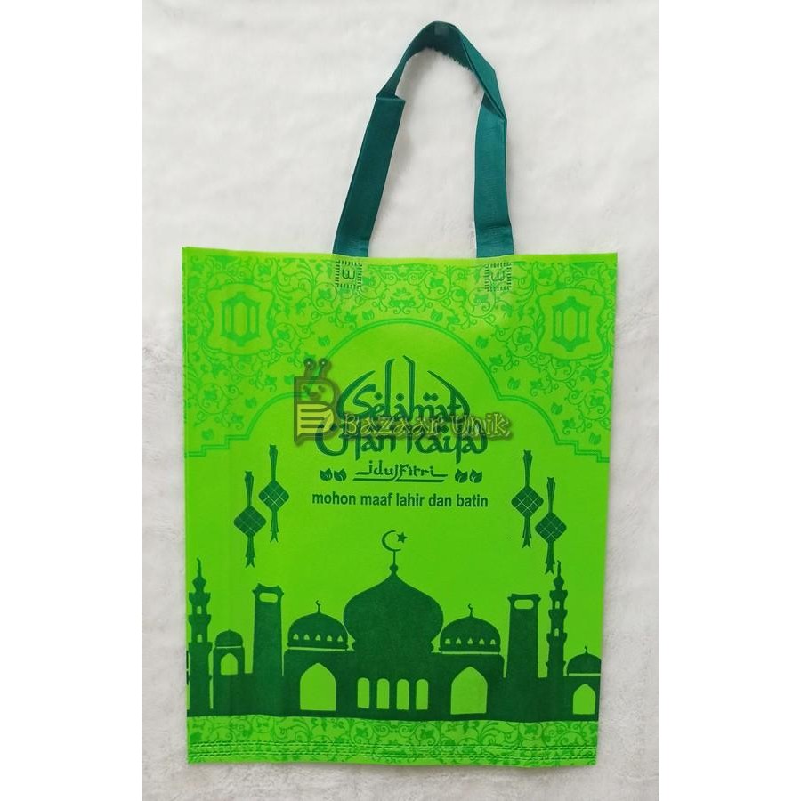 

TERBARU!! Tas Tenteng Kain Lebaran | Tas Spunbond Souvernir Goodie Bag - Hijau, 30x40x8