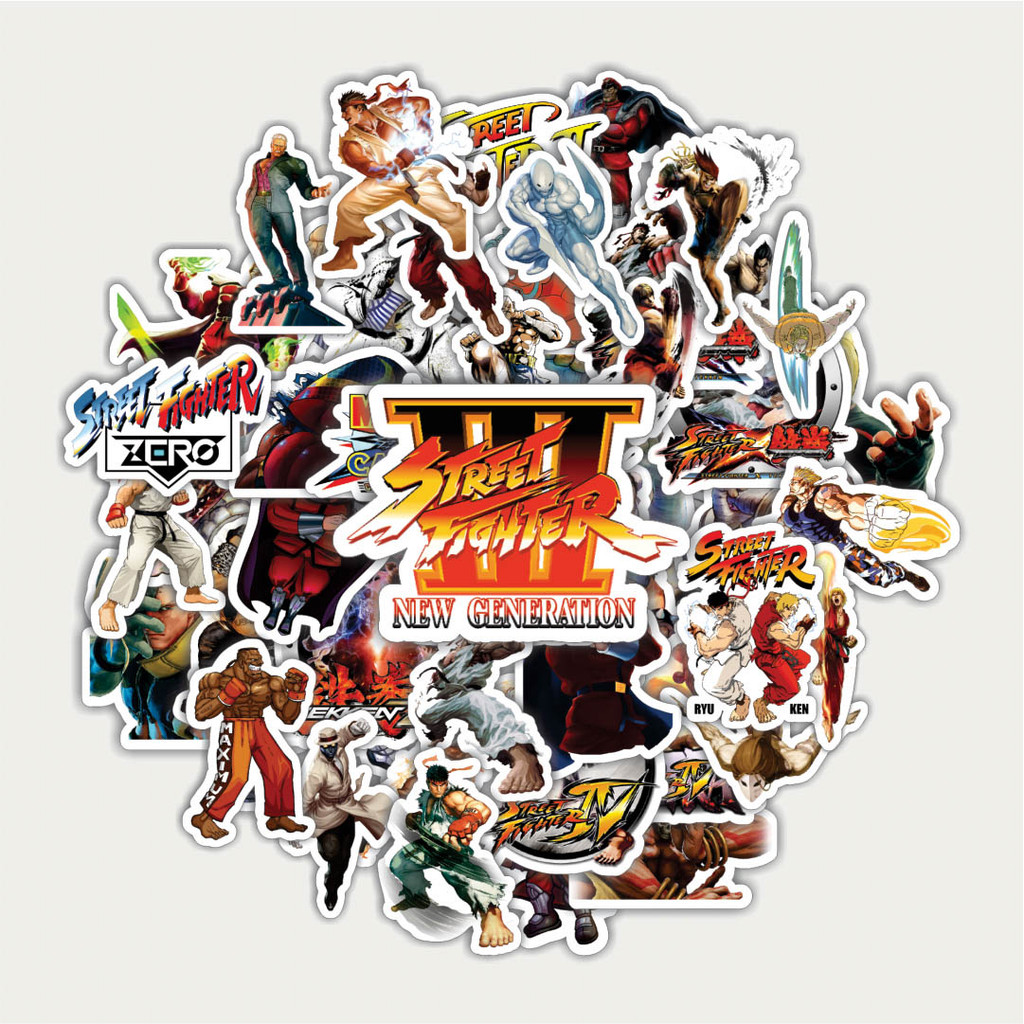 

Sticker Pack Stiker Video Game Series Street Fighter Character Mix | Sticker TUMBLR | Stiker LAPTOP KOPER HELM