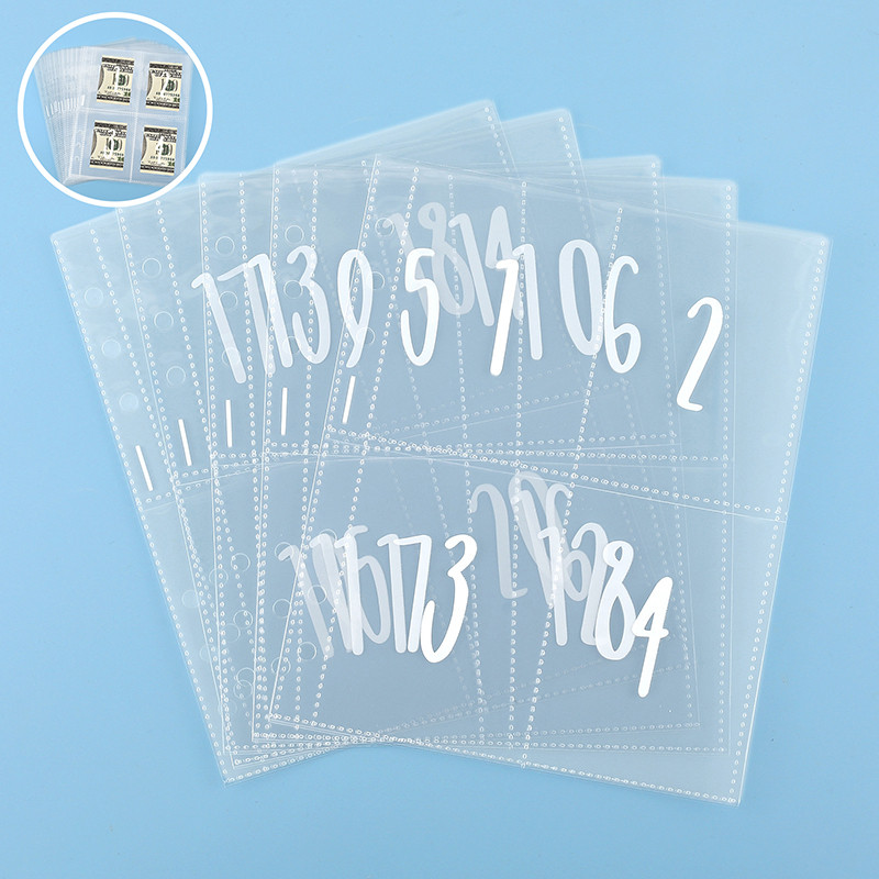 

25 Sheets Of 100 Envelopes Save Money Challenge Pre-marked 1-100 Money Bag Cash Filler A5 Ring Adhesive Insertion Replacement