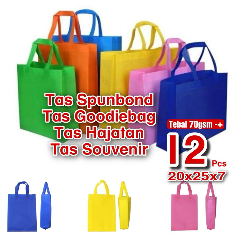 

Tas Spunbond / Tas Hajatan / Tas Souvenir / Tas Goodiebag 20x25x7 isi 12pcs