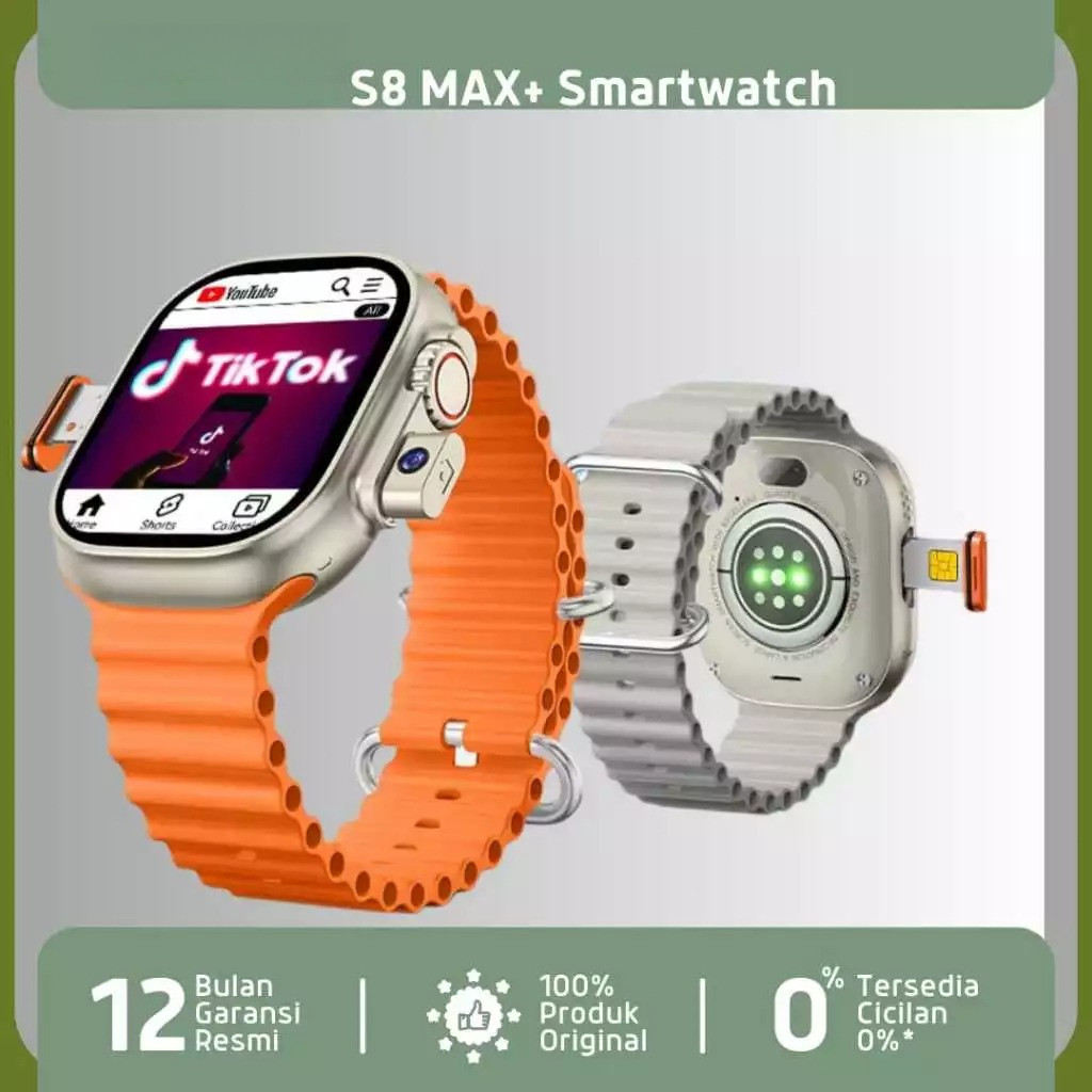SMARTWATCH S8 MAX+ SIM CARD 5G Video Kamera Telepon GPS Play Store, Kesehatan, Game