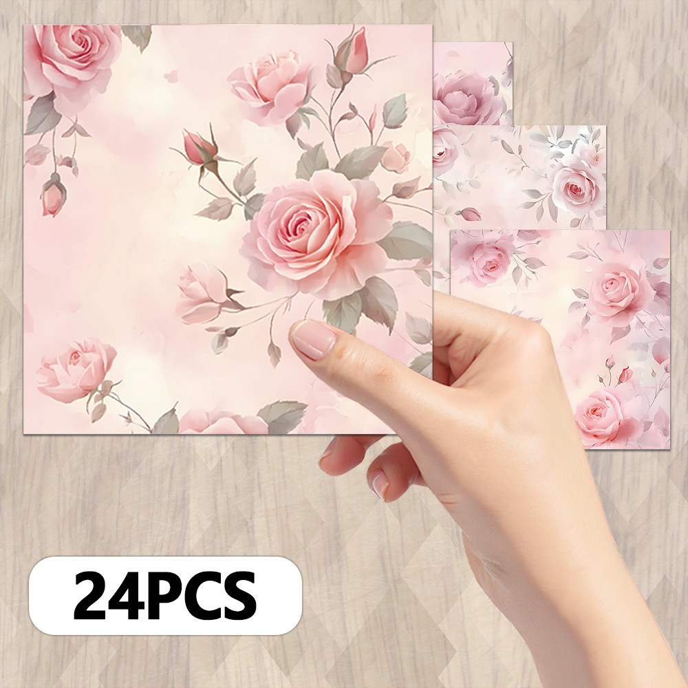 

24pcs, Vintage Spring Wilderness Theme Scrapbook Paper, A5 Size, DIY Journal, Material Paper, Greeting Card, Album, Crafts