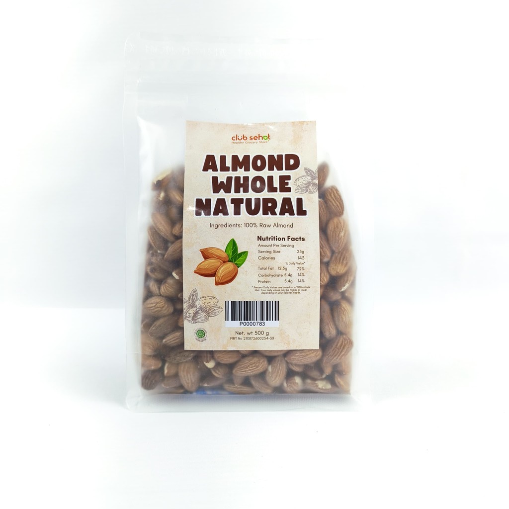 

Club Sehat Almond Whole Natural 500Gr Almond Mentah