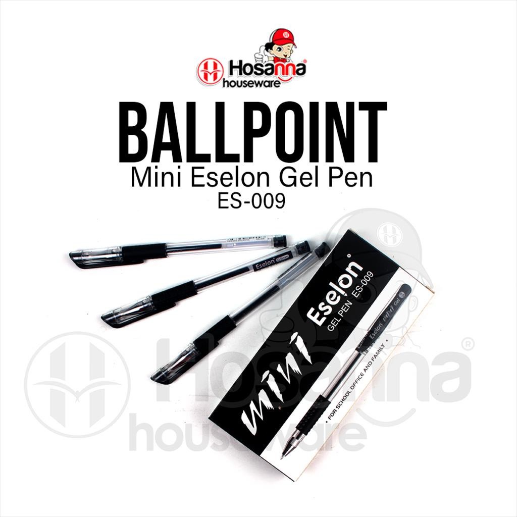 

❤️️12pcs Pulpen Gel MINI Eselon / Ballpoint Gel ES-009 HITAM❤️️