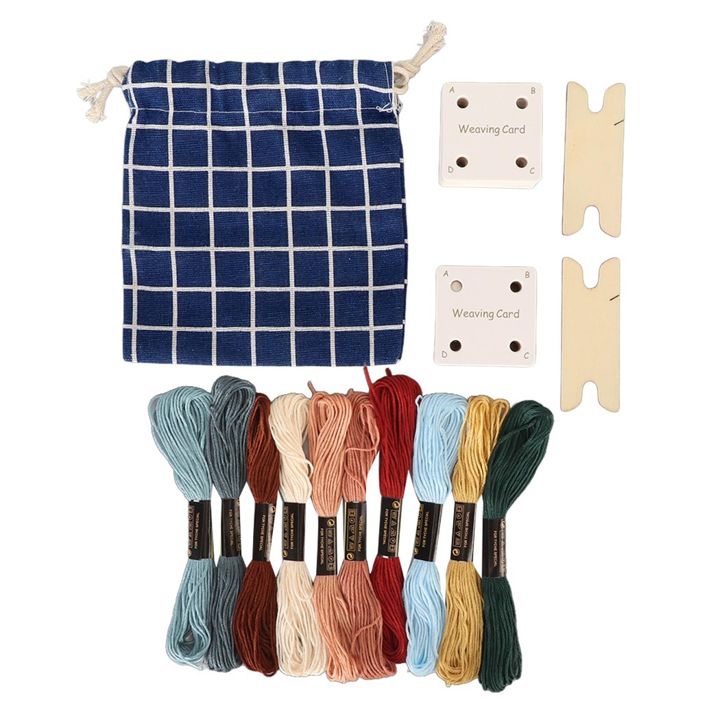

30pcs Weaving Cards Set Lightweight Portable Tablet Loom Cards with Embroidery Thread for diy Craft Scarf Kit