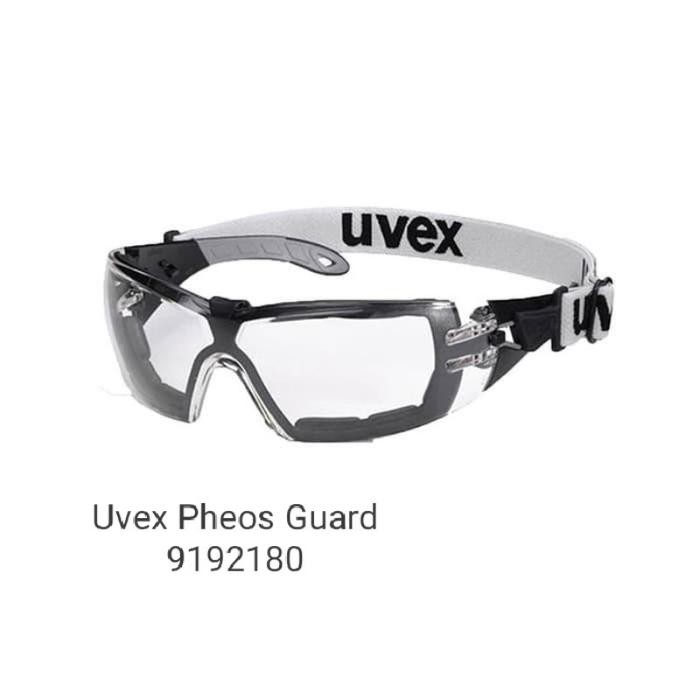Kacamata Safety Uvex Pheos Guard Goggles Grey - 100% Original - Putih