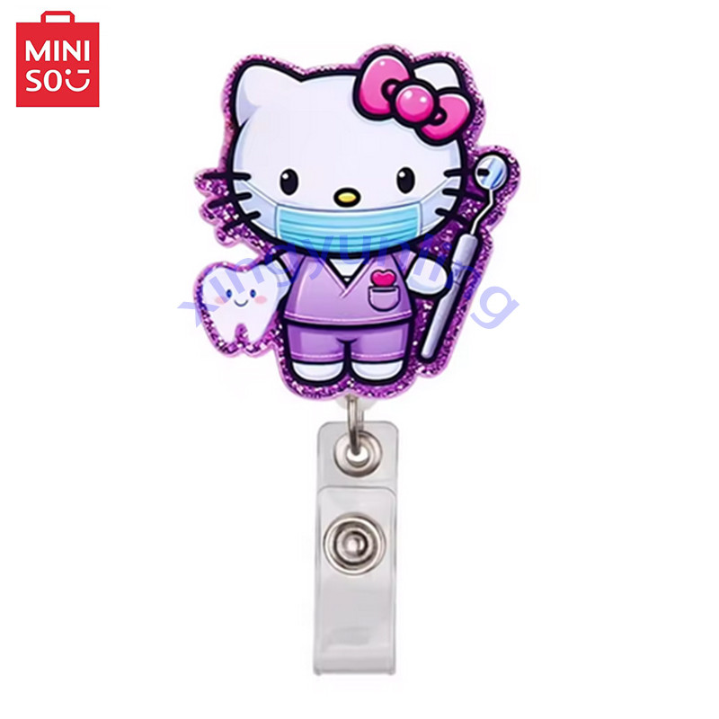sanrio Cartoon Hospital Medical Nurse Doctor Cute Cat Kitty Love Heart Clip Brooches Badge Reel ID N