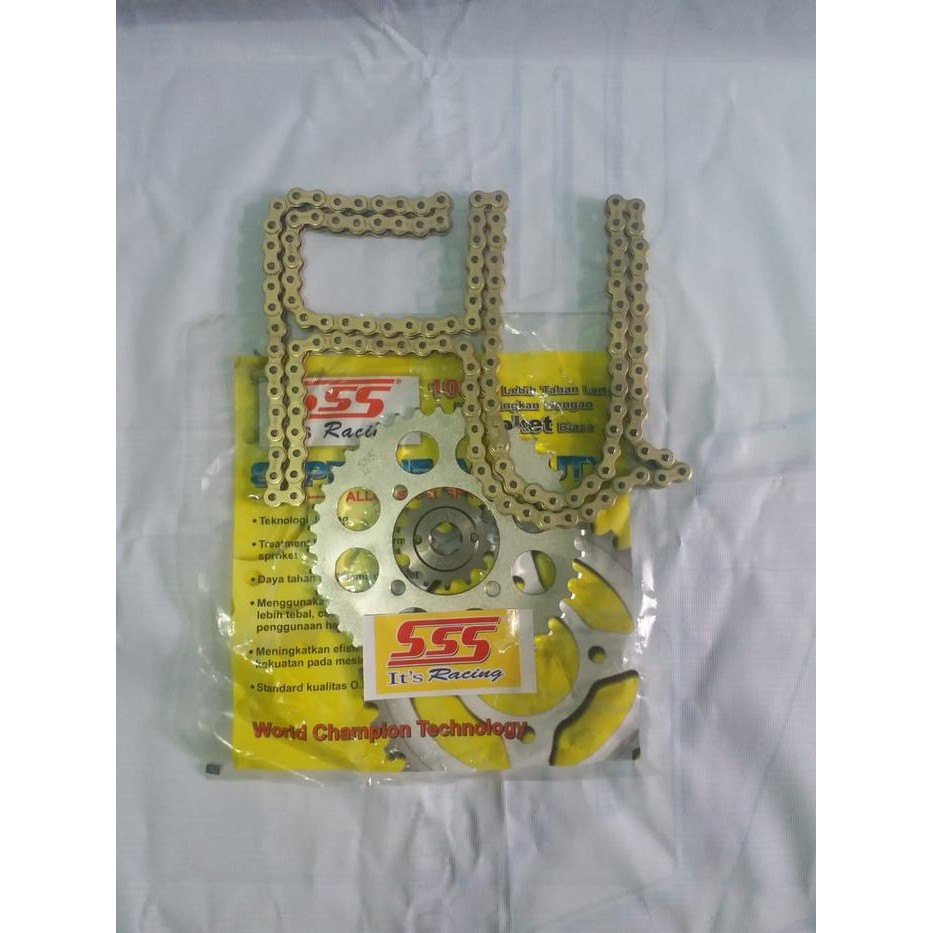 PROMO Gear Set SSS 428 Rantai Gold Satria Fu150, Fu Facelift, Fu Injeksi