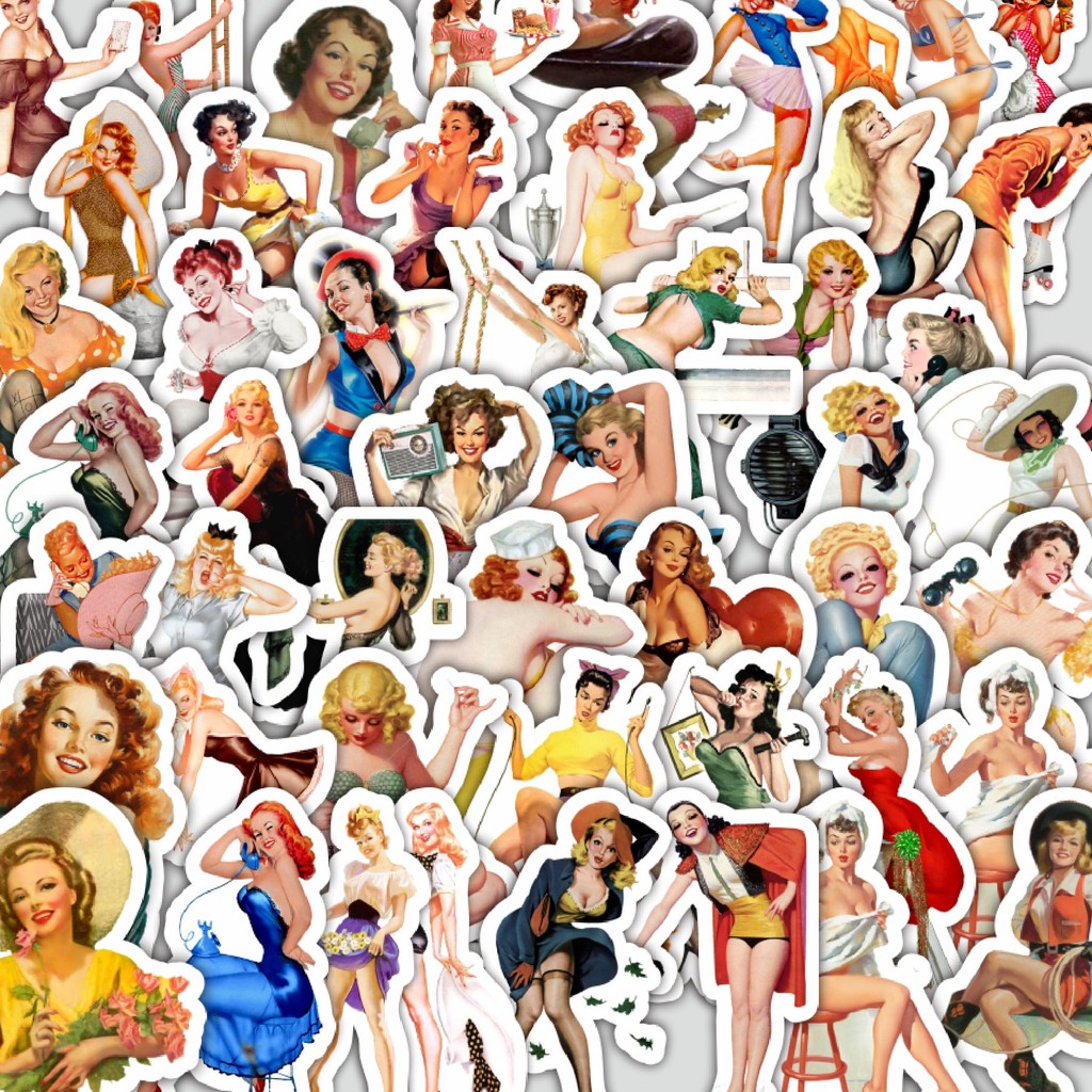 

Stiker Cutting Pack Stiker Vintage Retro Pinup Girls Illustration Mix 1 Isi 100Pcs Series Aesthetic Lucu Keren Untuk Koper Bahan Vynil