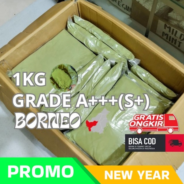 

Premium keratonn Kalbar Green Green Teh Kopi Alam Kalimantan A+++(S+) 1kg