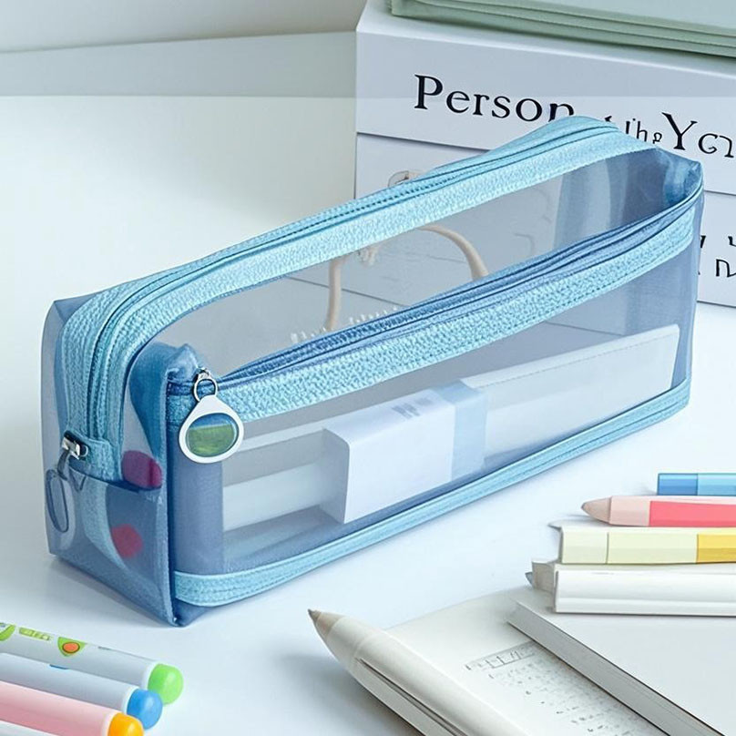

Mesh Pencil Case Transparent Pencil Cases School Supplies Large Capacity Pen Case Back To School Cute Stationery Pencil Pouch