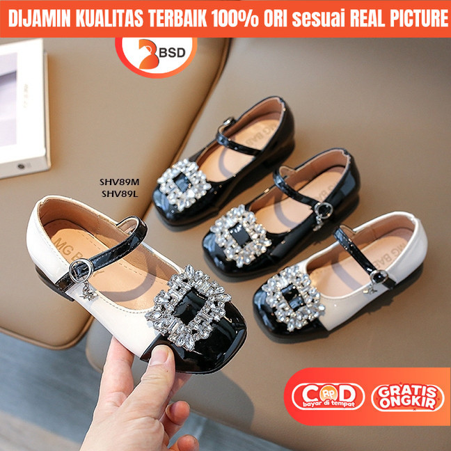 BSD Sepatu Heels Pesta Kondangan Lebaran Princess Flat shoes Anak Perempuan Remaja 2 3 5 7 tahun