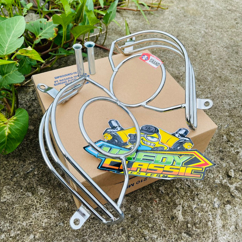 PELINDUNG MESIN ASTREA  grand legenda original SHJ RANGKA LEBIH TEBAL PRESISIS CROM KINCLONG