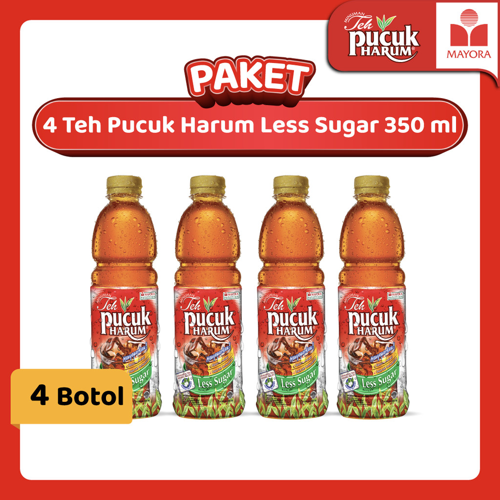 

Paket 4 Teh Pucuk Harum Less Sugar MT 350 ml