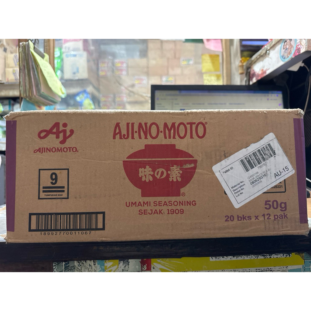 

Ajinomoto 50 gram @ 240 sachet / 1 dus