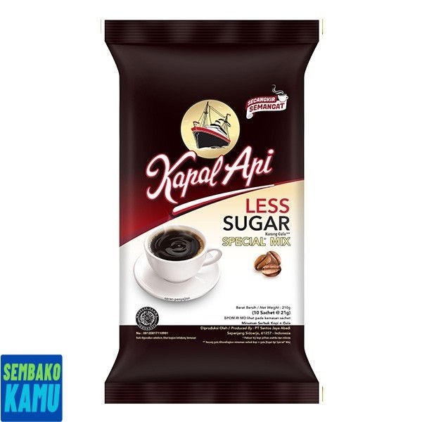 

Kapal Api Special Mix Less Sugar 10 pcs x 19 gr - Kopi
