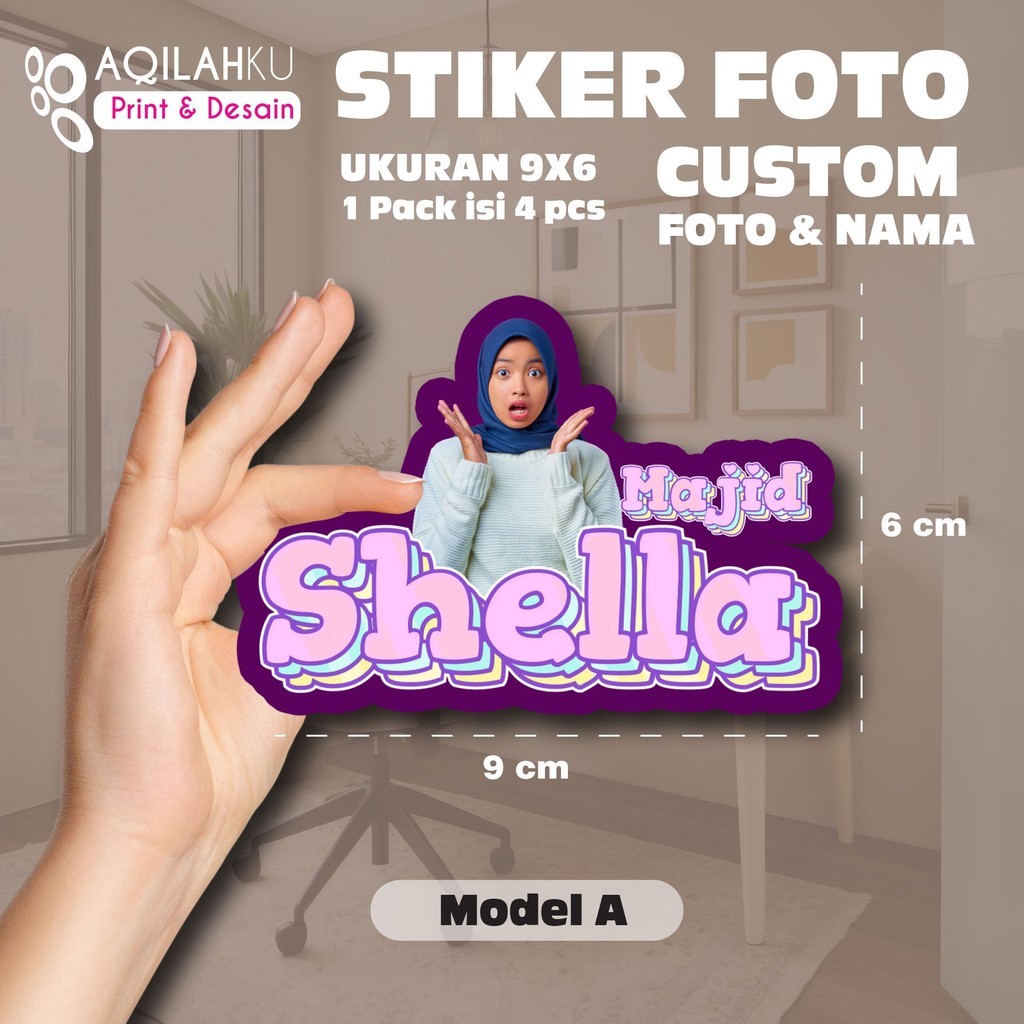 

Stiker Foto Dan Nama Ukuran 9x6 Cm - 1 Paket Isi 4 Pcs