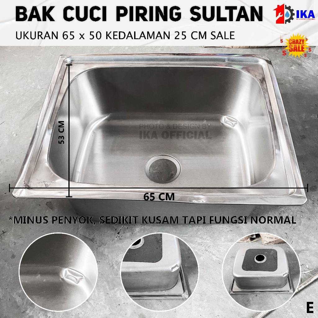 CRAZY SALE BAK CUCI PIRING STAINLESS / SINK CUCI PIRING / BAK CUCI PIRING 1 LUBANG / Bak Cuci Piring