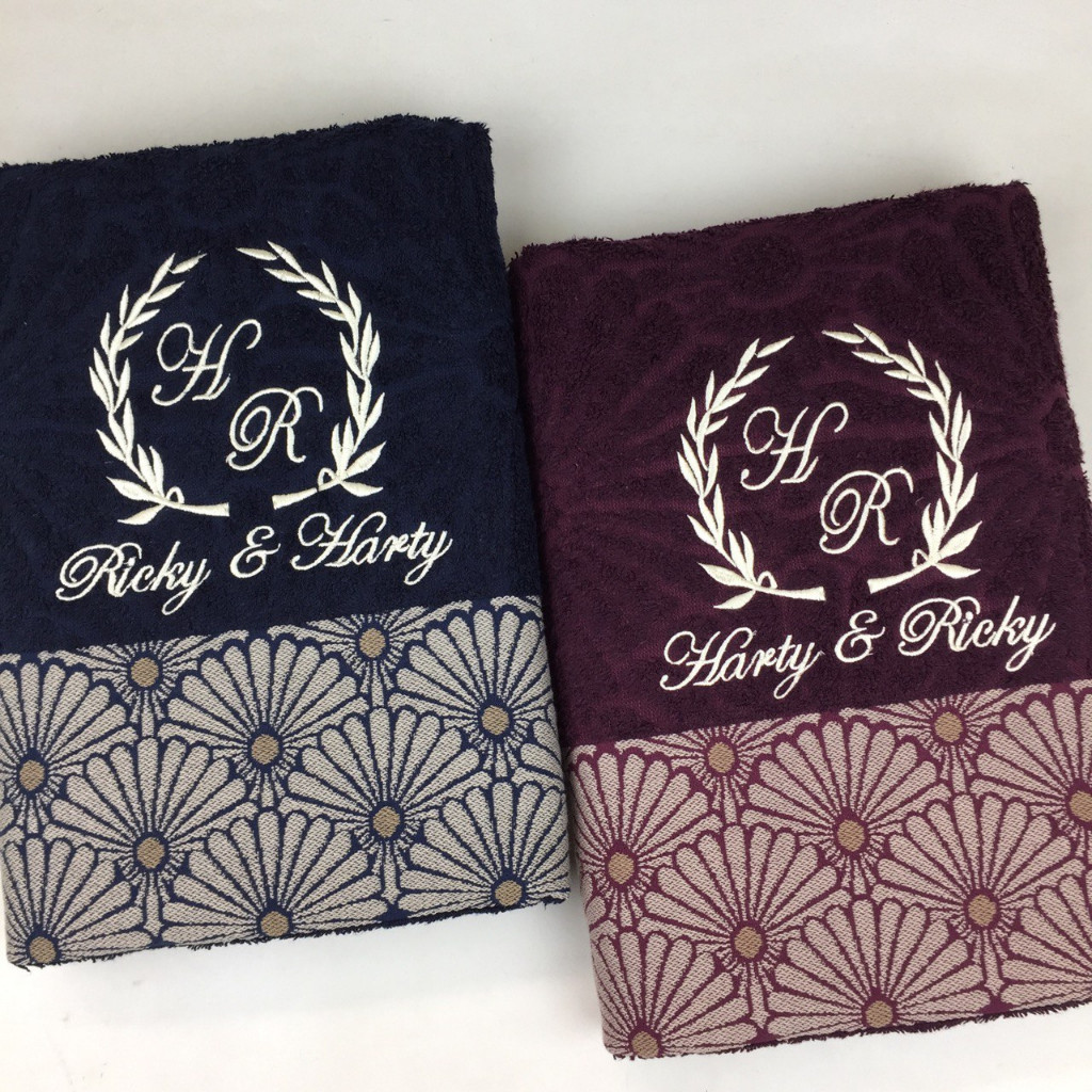TERLARISPaket 2 Handuk Morning Whistle + Bordir / Handuk Seserahan Pernikahan / Handuk Couple