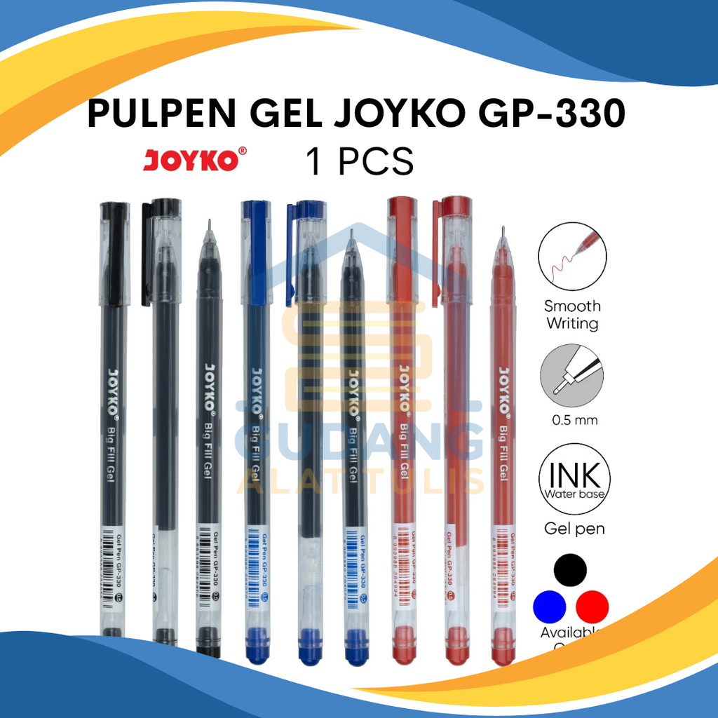 

PULPEN GEL JOYKO GP-330 TINTA HITAM 0.5MM BIG FILL PER PCS