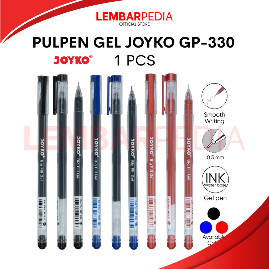 

PULPEN GEL JOYKO GP-330 TINTA HITAM 0.5MM BIG FILL PER PCS