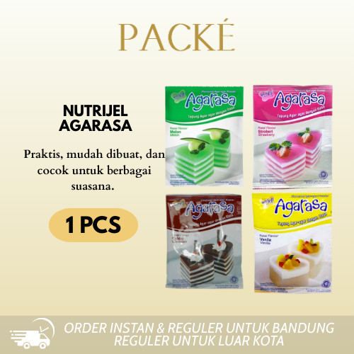

Nutrijel Agarasa/Agar-Agar Rasa Coklat/Vanila/Strawberry/Melon 10g