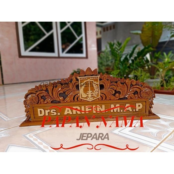 PAPAN NAMA + PAPAN NAMA MEJA + PAPAN NAMA UKIR + CUSTOM LOGGO & UKIRAN