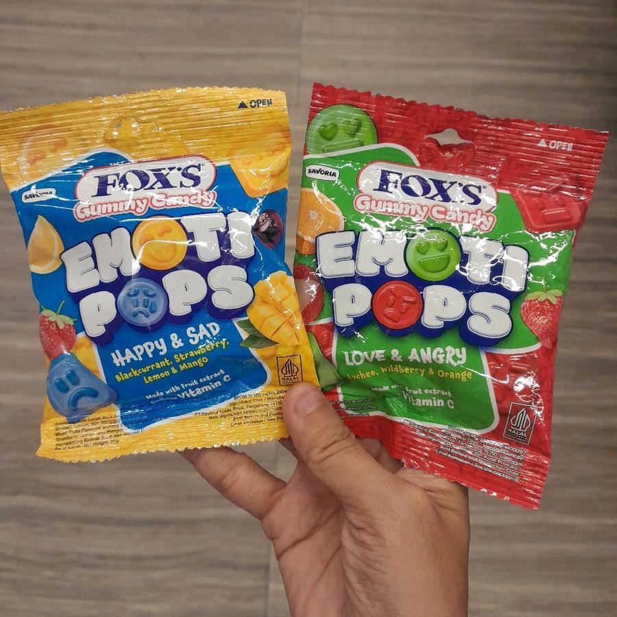 

Fox's Gummy Candy Emoti Pops LOVE & ANGRY / HAPPY & SAD 35gr