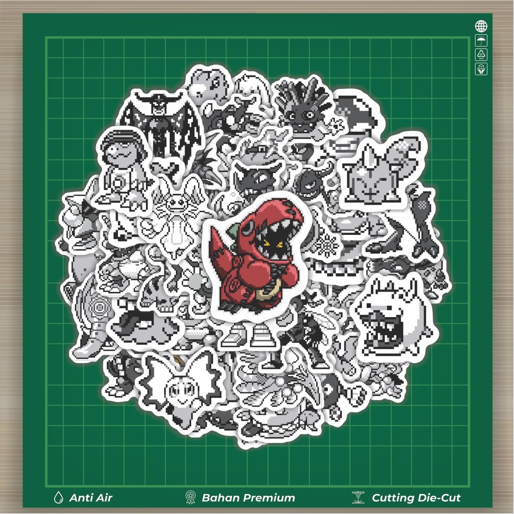 

HOT 50 PCS STIKER Stiker Pixel Digimon V71 Stiker Fashion Cars Decal Dingin Kartu Album Custom Vinyl Anti Air- Sticker Aesthetic Buku Journal Koper Casing HP Tablet Laptop Helm Motor Botol Minum