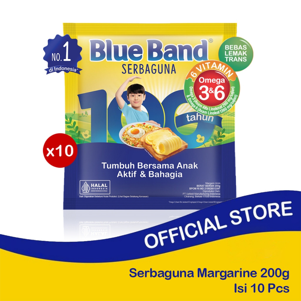 

NEW Blue Band Serbaguna Margarine Sachet 200gr isi 10pcs PREMIUM