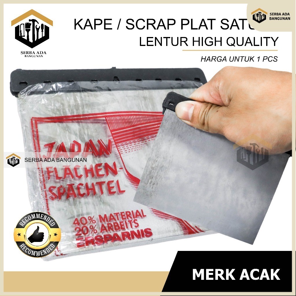 SAB Kape Skrap Logam Putty Scraper Skrap Besi Satuan Per Pcs Murah 9 x 12 cm / Kape Scrap Besi Biasa