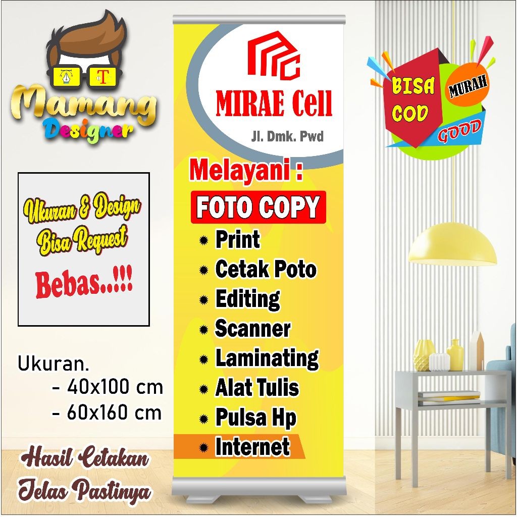 backdrop Custom Banner Spanduk MMT Toko Fotocopy Bagus Murah bb