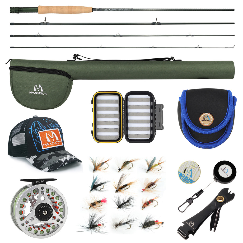 Maximumcatch 3-8WT Fly Fishing Rod And Reel Combo Set 8'6''/9' Medium-fast Fly Rod Pre-spooled Fly R