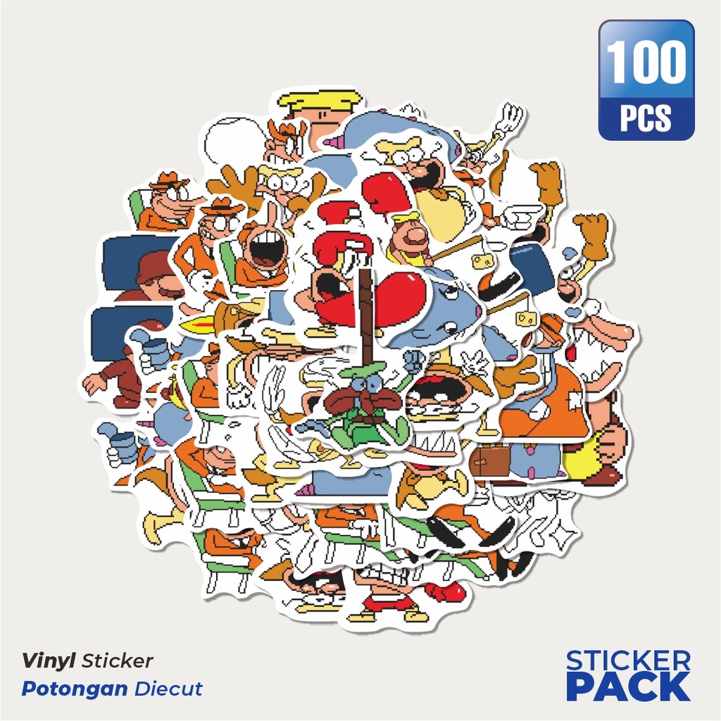 

MURAH 100 PCS Stiker Pizza Tower V33 Waterproof Aesthetic- Untuk Laptop, Motor, dan Helm - Paper Stationery Pack