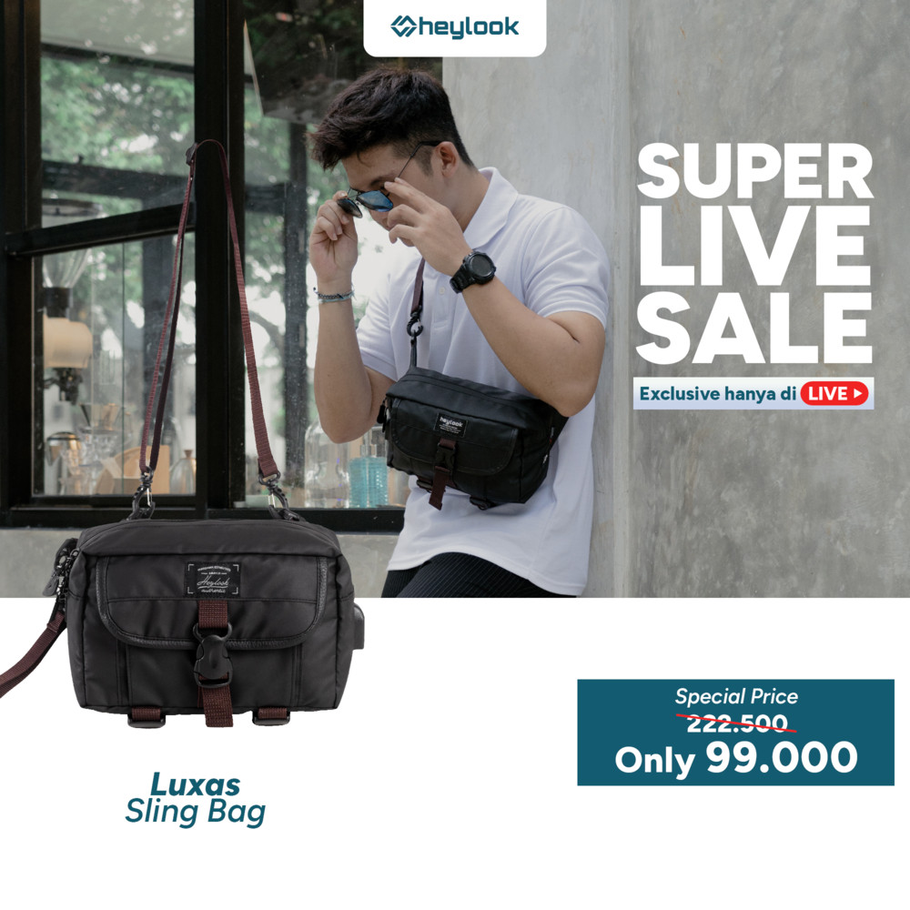MK87YH (Super Live Sale) - Tas Selempang Pria Sling Bag LUXAS Pouch Bag Pria Anti Air Waist Bag Cros