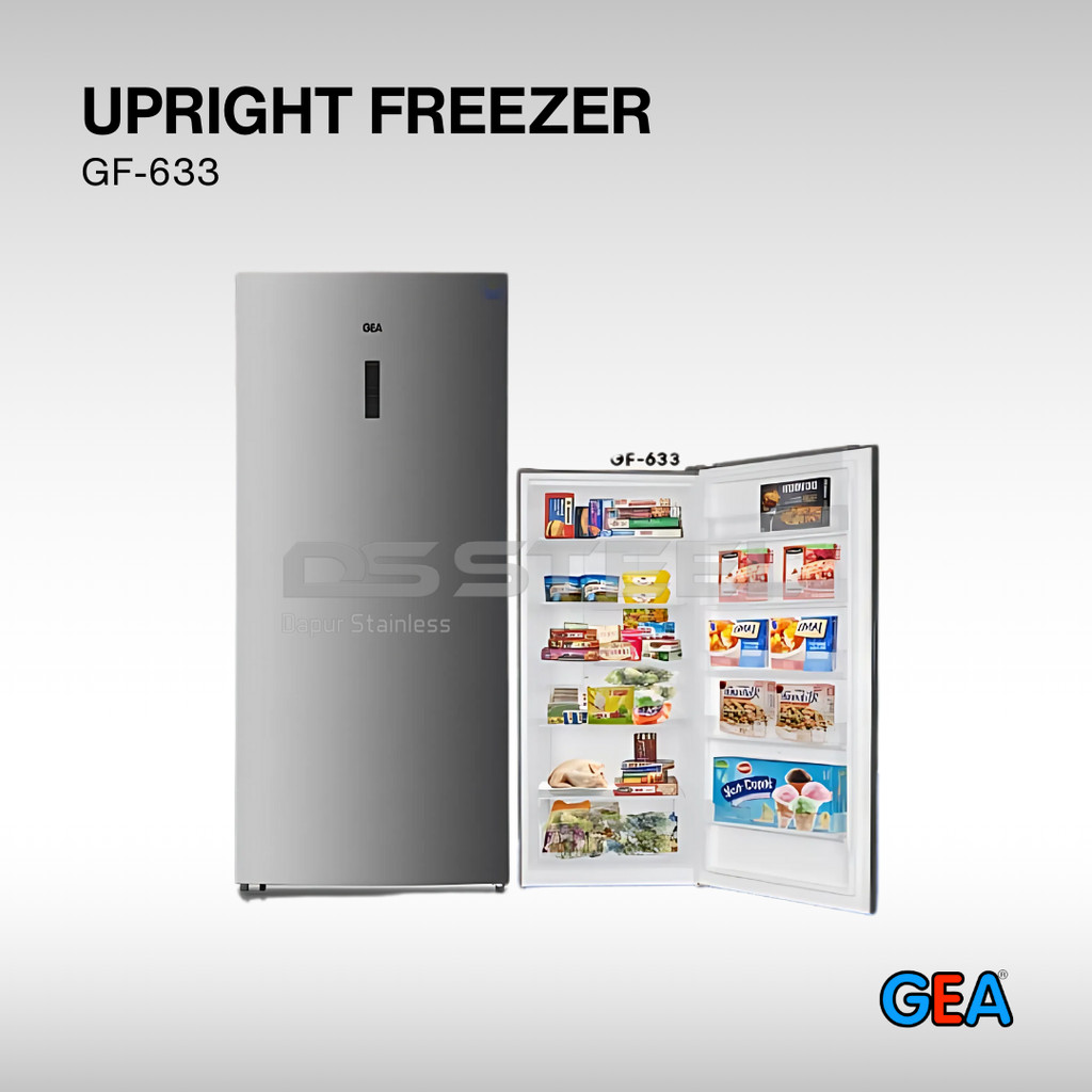 GEA Upright Freezer GF-633 - Freezer Upright 633 Liter Kapasitas Besar Inverter No Frost