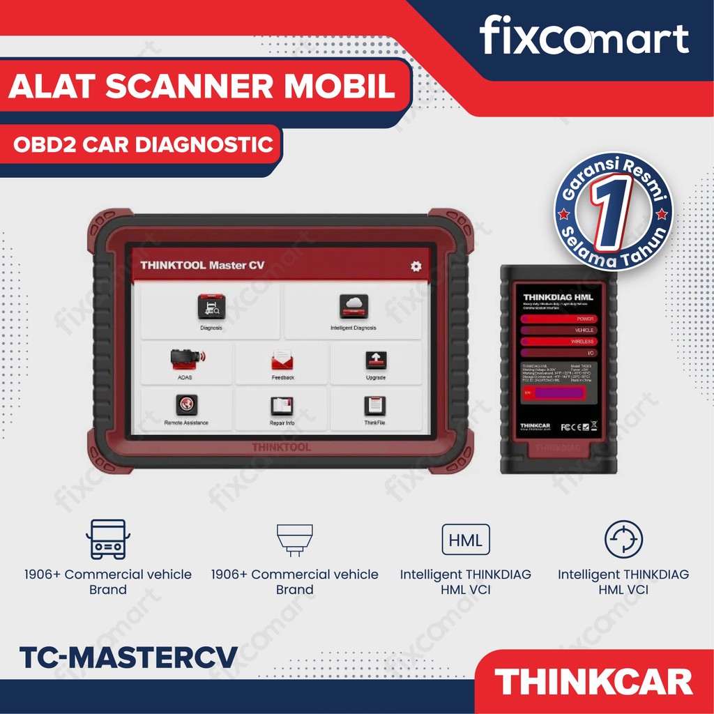 ThinkCar MasterCV Alat Scanner Mobil OBD2 Car Diagnostic - Thinkcar Alat Scanner Mobil OBD2 TC-Maste