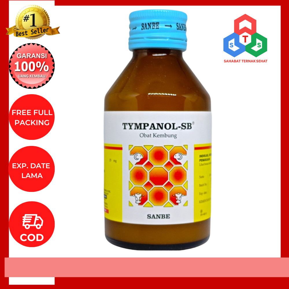 Tympanol SB 100 ml Obat Kembung Ternak Sapi Kambing dll PT Sanbe Farma