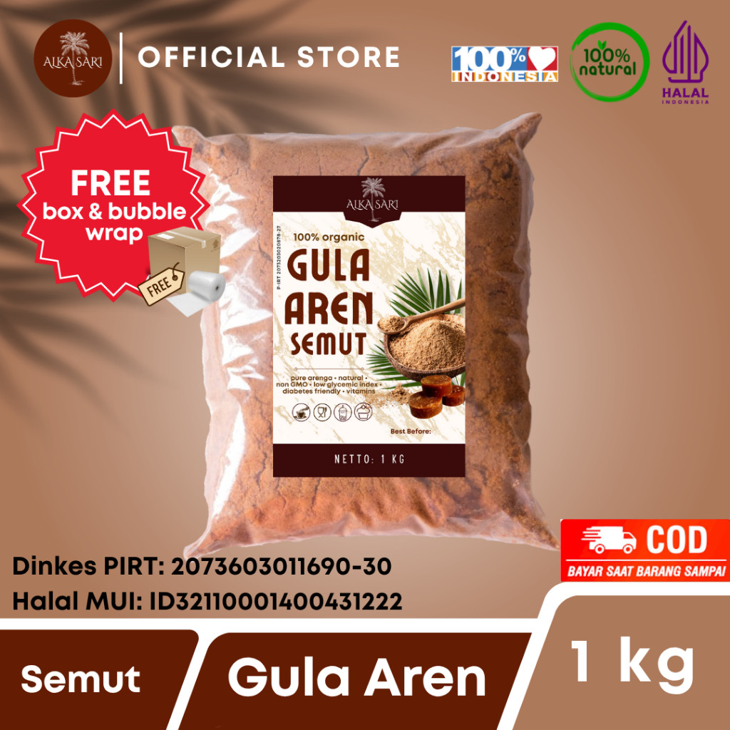

Gula Aren Semut / Nira Aren Bubuk Organik Alka Sari 1Kg