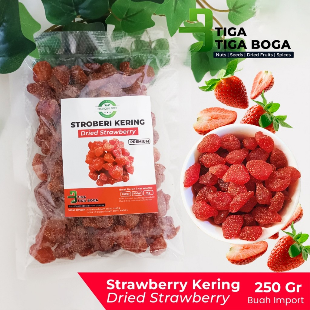 Buah Strawberry Kering 250gr / Dried Strawberry Fruit Quality Import