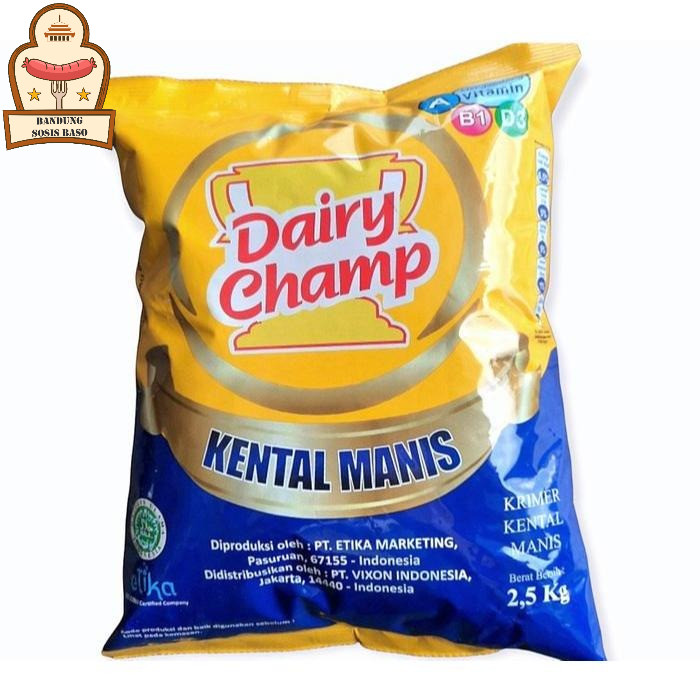 

Susu Kental Manis Dairy Champ 2,5kg - Kemasan Super Jumbo, Solusi Hemat Usaha Minuman
