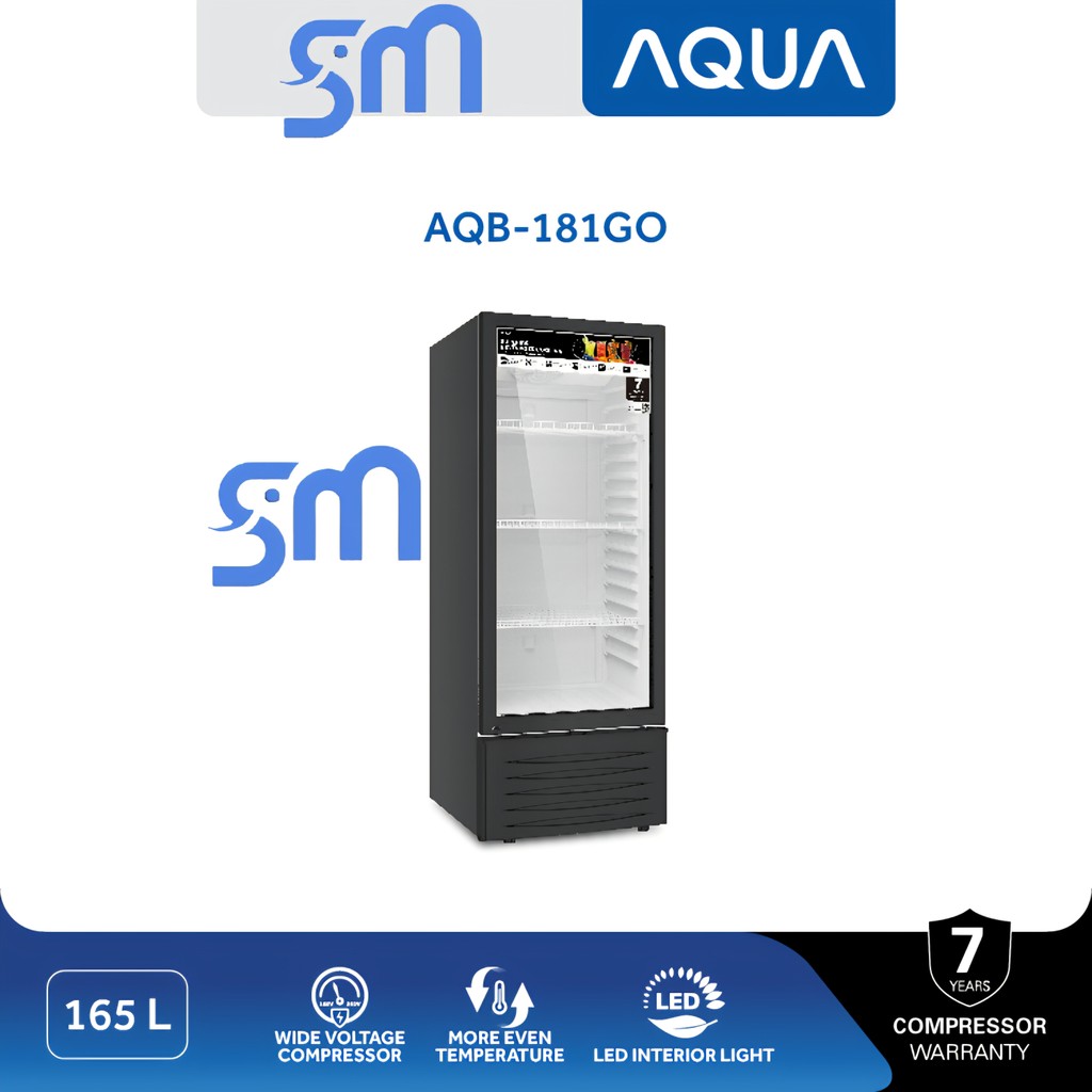 Showcase AQUA AQB-181GO Display Cooler 165 Liter AQB181GO 181 GO