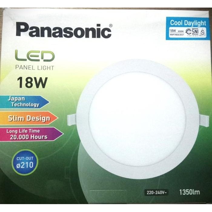 LAMPU LED PANEL LIGHT 18 W 18WATT 18 WAT PANASONIC BULAT | LAMPU DOWNLIGHT LED PANASONIC 18 WATT