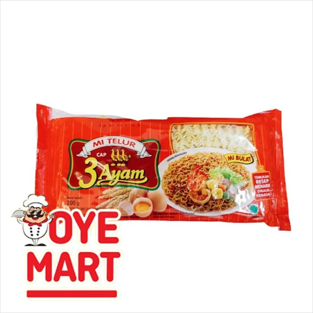 

MIE TELUR MERAH CAP 3 AYAM 200GR MI BULAT