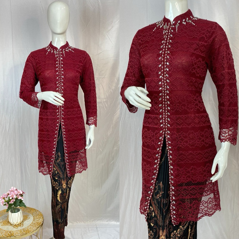 Kebaya Modern  Kebaya Wisuda  Kebaya Tunik Payet Kebaya Brokat Payet  Setelan Kebaya Brokat Payet  K